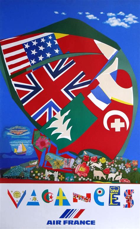 *round trip fares subject to conditions and availabilities. VACANCES, Air France - USA - Vintage Posters - Barclay ...