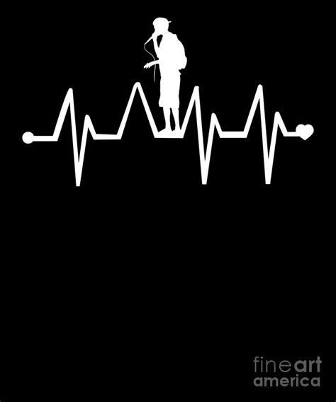 Heartbeat Ekg Pulse Line Beatboxing Beatboxer Digital Art By