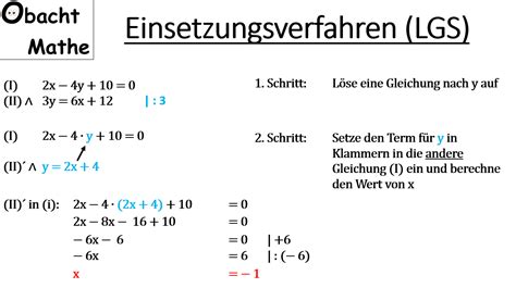 Von einer linearen gleichung zum gleichungssystem. Einsetzungsverfahren - Lineare Gleichungssysteme - LGS - 2 ...