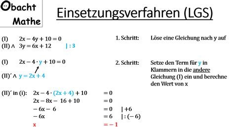 Wenn du genau hinsiehst, entdeckst du, dass und jeweils und enthalten. Einsetzungsverfahren - Lineare Gleichungssysteme - LGS - 2 ...