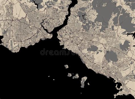 Kaart Van De Stad Van Istanboel Turkije Stock Illustratie