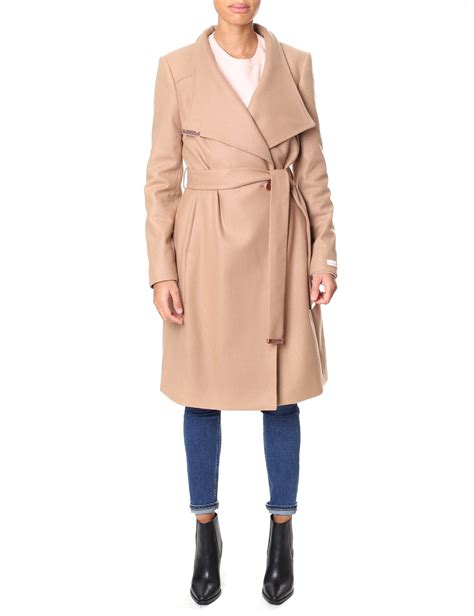 Ted baker women's caia trench coat, camel, 4. Ted Baker Sandra Long Wool Wrap Coat in Camel (Natural) - Lyst