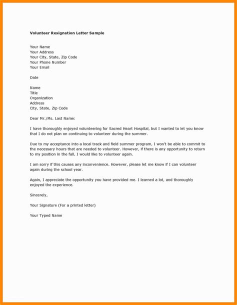 Sample Of Resignation Letter To Employer Collection Letter Template