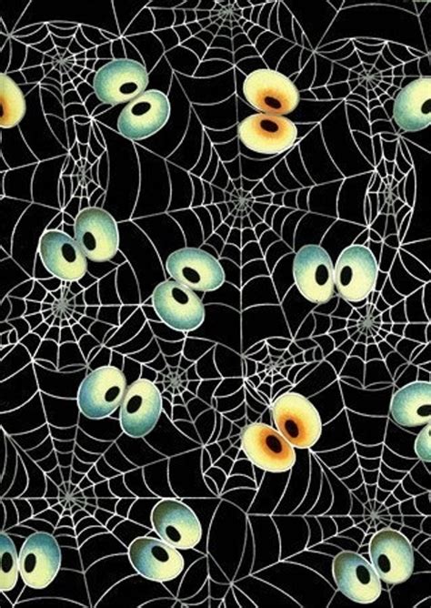 Halloween Black Eyeball Spider Web Fabric Glow In Dark