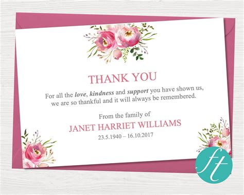 Floral Burst Funeral Thank You Card Funeral Templates Reviews On