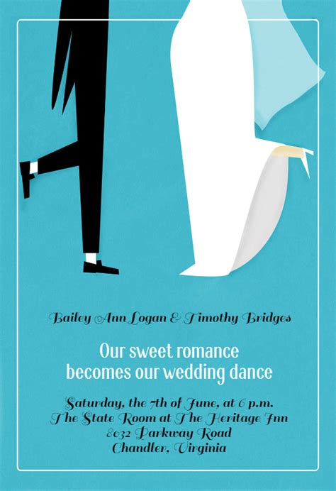 happy couple wedding dance wedding invitation template
