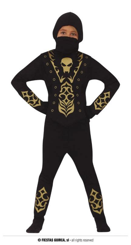 Boys Gold Ninja Fancy Dress Costume