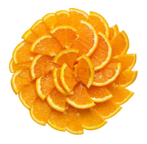 Sliced Oranges On A White Stock Image Colourbox