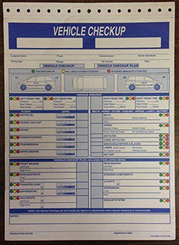 ©주식회사 위드썸컴퍼니 all rights reserved. Vehicle Checkup Multi Point Inspection Form 7290 (4 Color ...