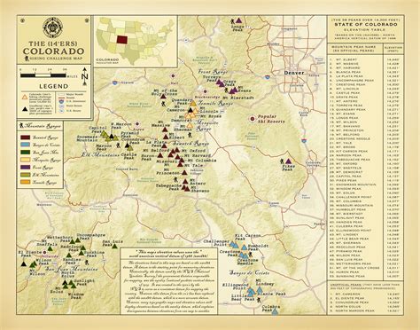 Map Of 14ers In Colorado Maps For You