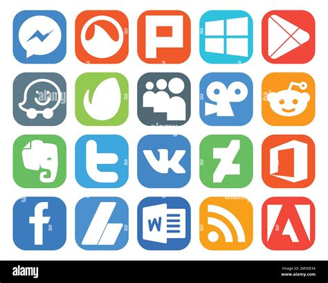 20 Social Media Icon Pack Including Facebook Deviantart Myspace Vk