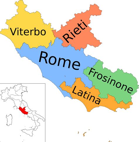 Benvenuti nella pagina ufficiale della s.s. File:Map of region of Lazio, Italy, with provinces-en.svg - Wikimedia Commons