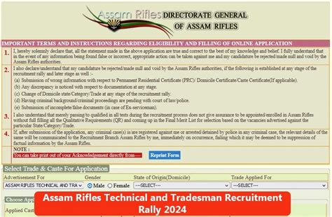 Assam Rifles Recruitment Notification Of Rifleman Warrant Officer Vacancies Latest