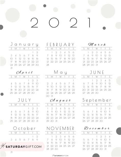 Calendar 2021 At A Glance Printable Month Calendar Printable