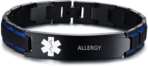 Personalised Medic Alert Bracelet For Men Women Stainless