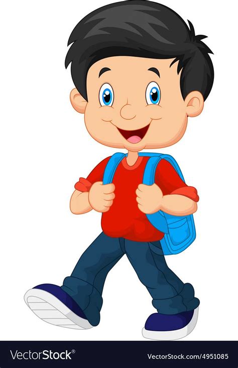 Illustration Of School Boy Cartoon Walking Download A Free Preview Or