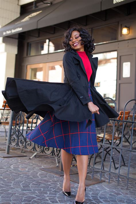 Fall Work Style Plaid Midi Skirt Jadore Fashion