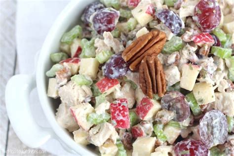 If you have leftover chicken, it takes no time to assemble everything. Healthy Chicken Salad with Grapes, Apples and Tarragon ...
