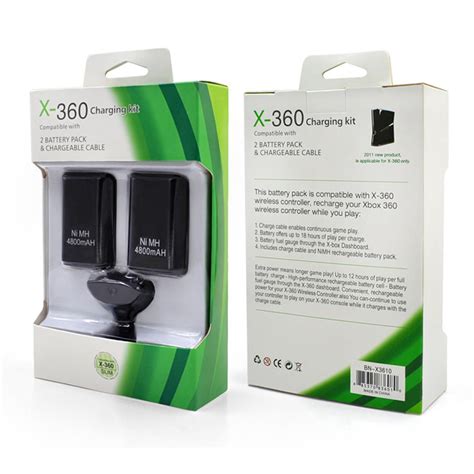 Xbox 360 Play And Charge Kit Two Battery Batt Xbox 2 Cse