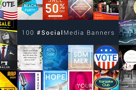 100 Social Media Banners Bundle Templates And Themes ~ Creative Market