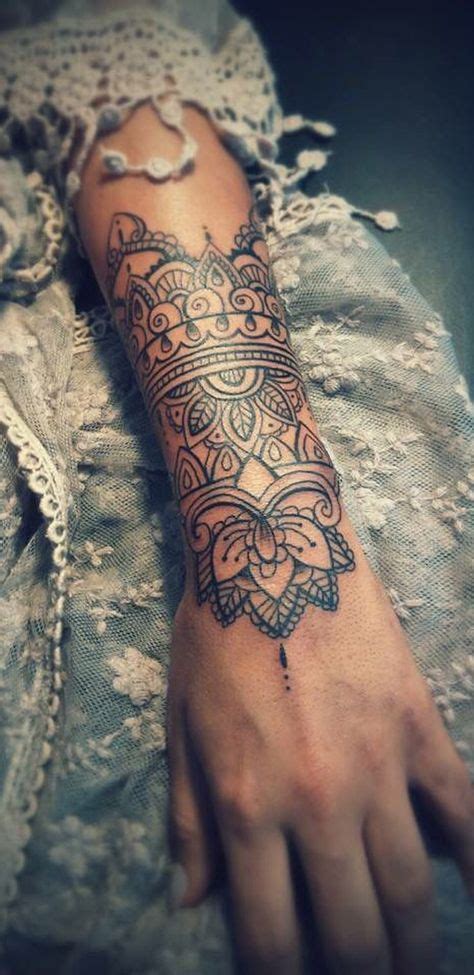 Mandala Outer Forearm Tattoo Ideas For Women Black Henna