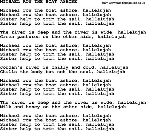 Michael Row The Boat Ashore By The Byrds Lyrics With Pdf