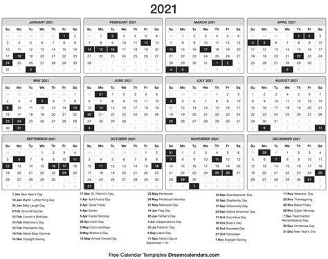 Calendar 2021 calendar 2022 monthly calendar pdf calendar add events calendar creator adv. 2021 Vacation Calandar | Calendar Template Printable