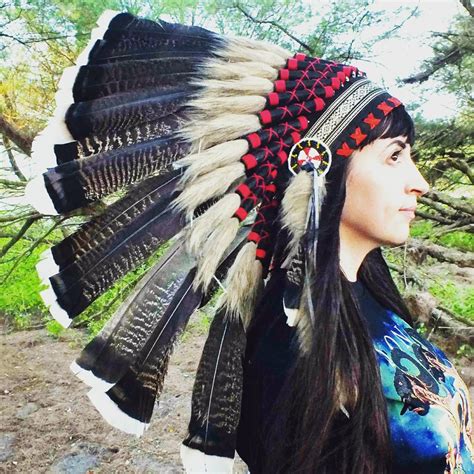 native american headdress turkey feathers chief indian