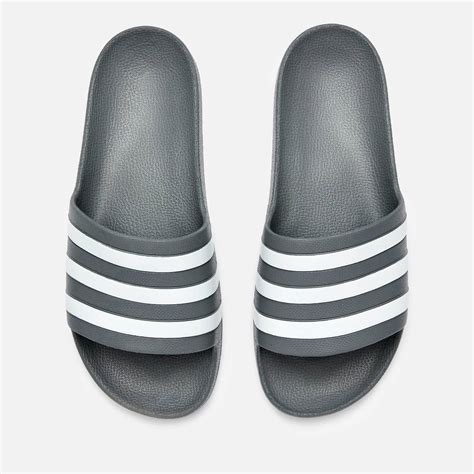 Adidas Men S Adilette Aqua Slide Sandals Grey Three