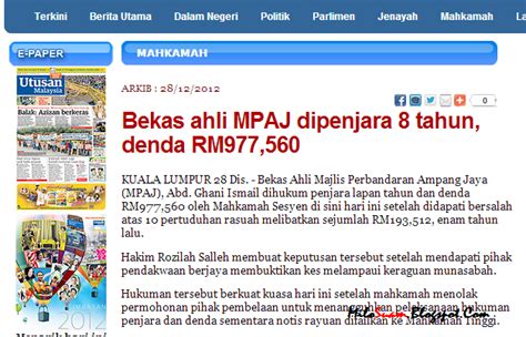 Ahli politik berusia 54 tahun itu bergelar datuk ditahan di ibu pejabat sprm di kuala terengganu hari ini. Cara Utusan Malaysia laporkan isu rasuah Ketua Umno Pandan ...