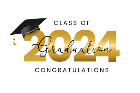 Clase De 2024 Vector Texto Para Graduación Oro Diseño Felicidades