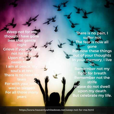 Check spelling or type a new query. Weep Not For Me - A funeral poem or memorial poem ...