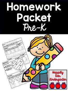Free reading practice worksheet for preschool. Homework Packet for Pre-K Entire Year by Happily Ever ...