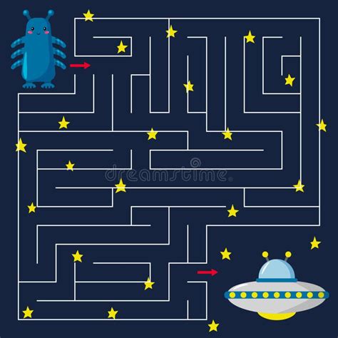 Vector Maze Game For Children Help The Boy Find Right Way To His Dog