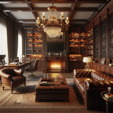 Classic Elegance Meets Modern Comfort In Gentlemans Study In 2024