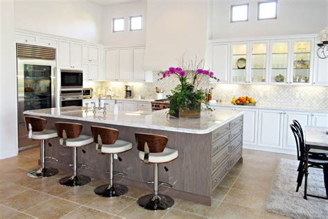 Transitional Kitchen White And Gray Cabinetry White