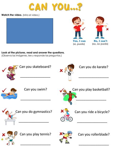Can Or Can T Interactive Exercise For PRIMARY You Can Do The Exercises Online Or English