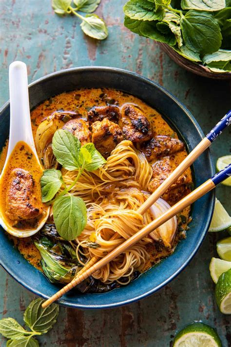 Minute Creamy Thai Turmeric Chicken And Noodles Half Baked Harvest