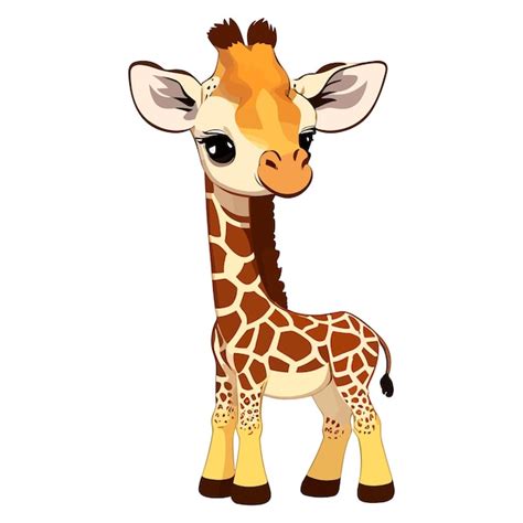 Premium Vector Cute Giraffe Cartoon On White Background