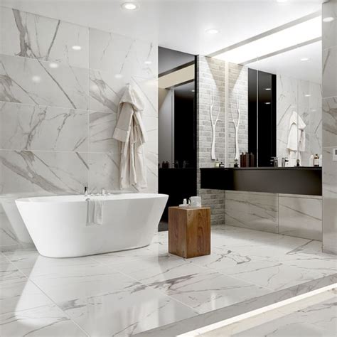 2018 tile trends tiling ideas for your home bathroom pinterest. Royal white marble effect tiles are beautiful gloss ...