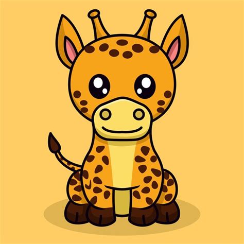Premium Vector Vector Illustration Of Cute Giraffe And Chibi Animal
