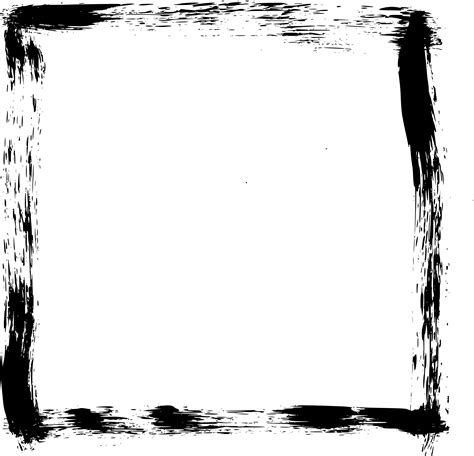 6 Grunge Brush Stroke Square Frame Png Transparent