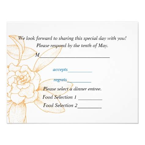 Response Card For Wedding Invitations 4.25" X 5.5" Invitation Card | Zazzle