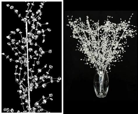 Acrylic Crystal Silver Beaded Branches Buy Crystal Beaded Branch