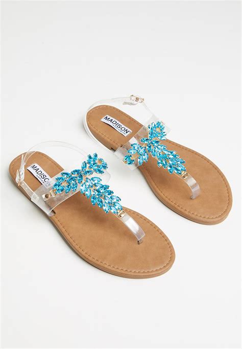 Cassidy T Bar Sandal Metallic Blue Madison® Sandals And Flip Flops