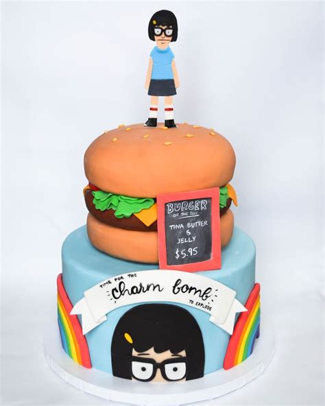 Bobs Burgerstina Belcher Themed Cake Bobs Burgers Tina Burger Cake Crazy Cakes