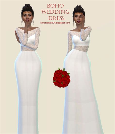 Sims Fashion 01 Boho Wedding Dress • Sims 4 Downloads