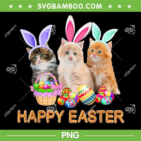 Happy Easter Three Cat Png