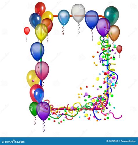 Party Frame With Balloons And Confetti Cartoon Vector Cartoondealer