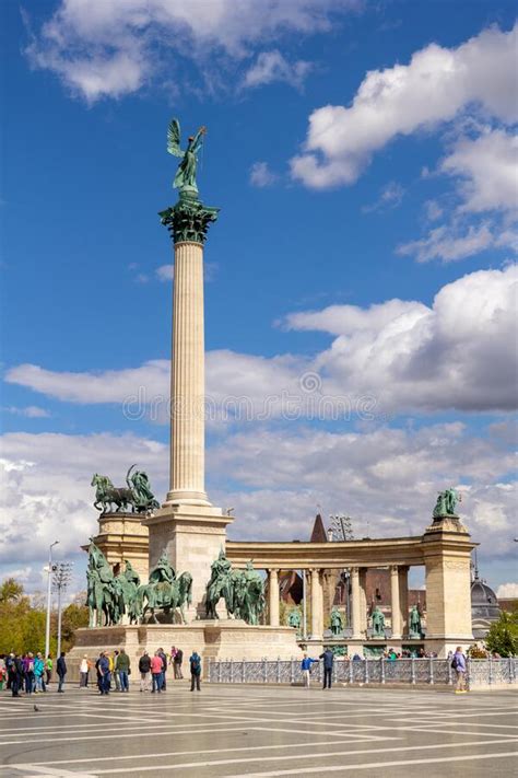 Millennium Monument On The Heroes Square Budapest Hungary Europe
